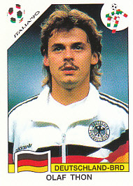 Olaf Thon WC 1990 Germany samolepka Panini World Cup Story #205